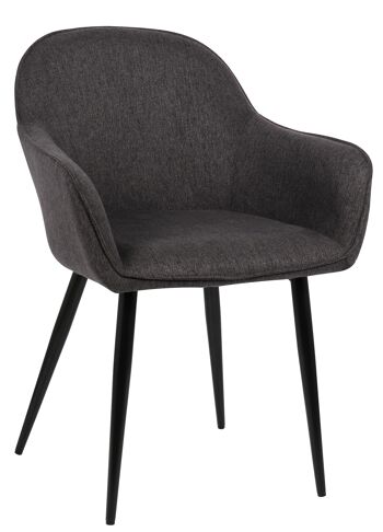 Finocchietana Chaise de salle à manger Tissu Noir 5x59cm 1