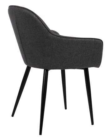 Finocchietana Chaise de salle à manger Tissu Noir 5x59cm 4