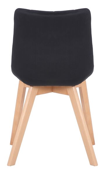 Fontanafredda Chaise de salle à manger Velours Noir 6x61cm 4