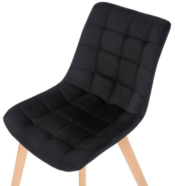 Fontanafredda Chaise de salle à manger Velours Noir 6x61cm 5