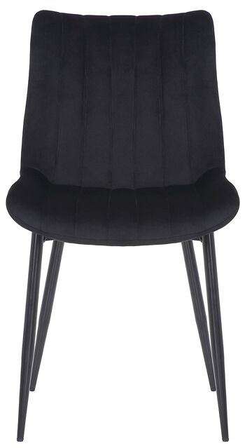 Fontanaradina Chaise de salle à manger Velours Noir 6x61cm 2