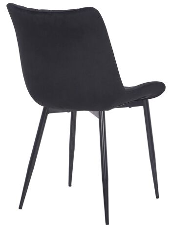 Fontanaradina Chaise de salle à manger Velours Noir 6x61cm 4