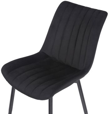 Fontanaradina Chaise de salle à manger Velours Noir 6x61cm 6