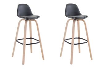 Pisciacavallo Lot de 2 Tabourets de Bar Similicuir Noir 8x44cm 2