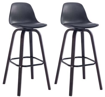 Regalgioffoli Set de 2 Tabourets de Bar Plastique Noir 8x44cm 3