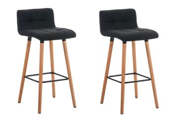 Serrocondurri Lot de 2 Tabourets de Bar Tissu Noir 6x49cm 4