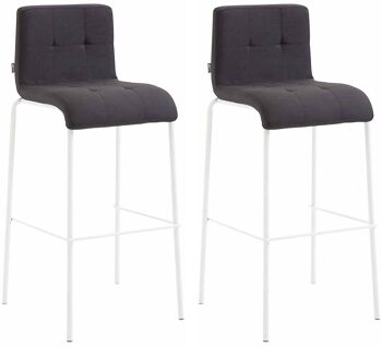 Mandatoriccio Lot de 2 Tabourets de Bar Tissu Noir 7x45cm 3