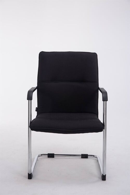 Pozzomaggiore Set van 2 Bezoekersstoelen Stof Zwart 8x60cm