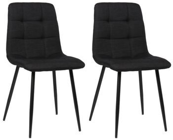 Montecassiano Set de 2 Chaises de Salle à Manger Noir 5x52cm 1