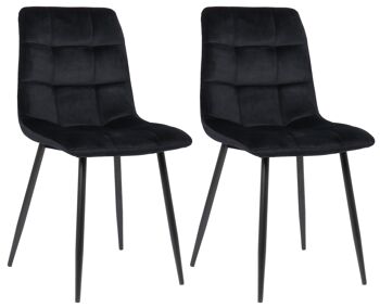 Montemarciano Set de 2 Chaises de Salle à Manger Noir 5x52cm 1