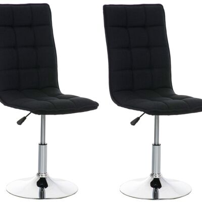 Sant'Ippolito Lot de 2 Chaises de Salle à Manger Tissu Noir 7x56cm