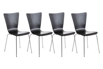 Mezzolombardo Lot de 4 Chaises Visiteur Bois Noir 16x50cm 1