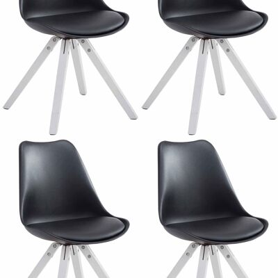 Campopagliuolo Set van 4 Eetkamerstoelen Kunstleer Zwart 6x55.5cm