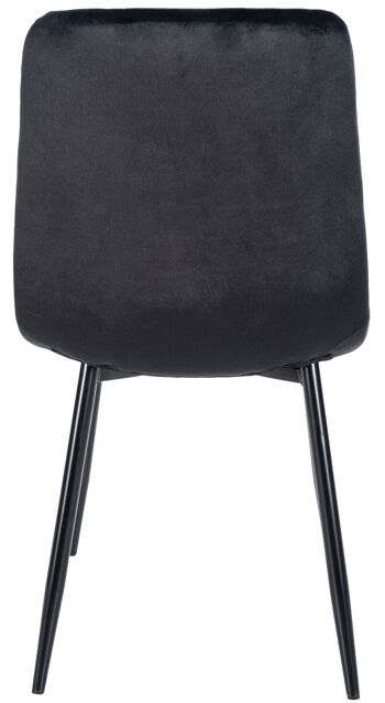 Casacanditella Lot de 4 Chaises de Salle à Manger Velours Noir 5x55cm 5