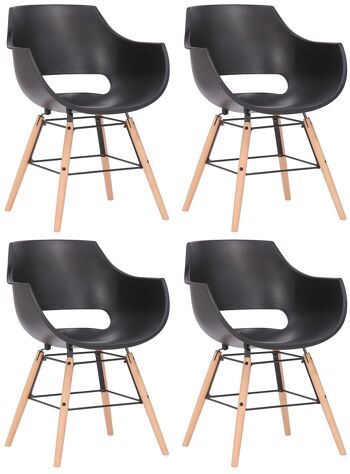 Casalcassinese Lot de 4 Chaises Plastique Noir 6x58cm 1