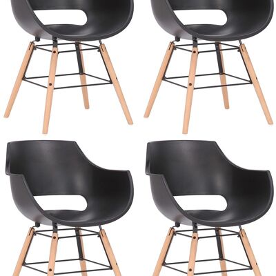 Casalcassinese Set van 4 Eetkamerstoelen Plastic Zwart 6x58cm