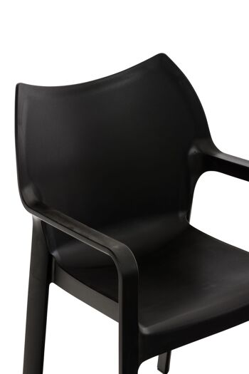 Ischia-Mezzana Chaise de Jardin Plastique Noir 4x53cm 3