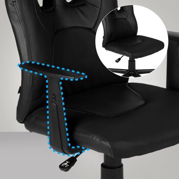 Montecanavella Chaise de Bureau Similicuir Noir 12x59cm 5