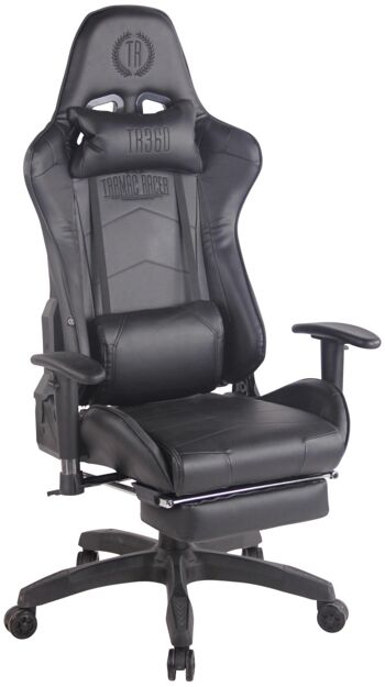Montecastrilli Chaise de Bureau Cuir Artificiel Noir 23x58cm 1
