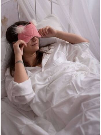 Masque pour les yeux/masque de sommeil ours rêveur Coeurs Fraise 2