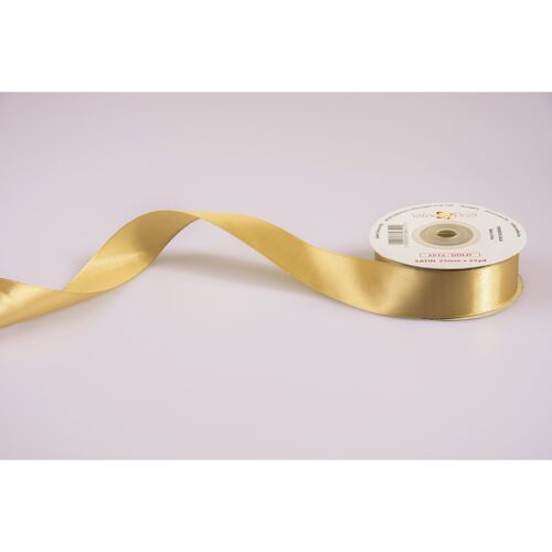 Satin ribbon 25mm x 22.86m - Gold