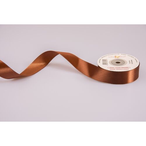 Satin ribbon 25mm x 22.86m - Dark brown