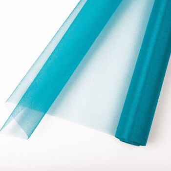 Organza neige 47cm x 10m - Turquoise