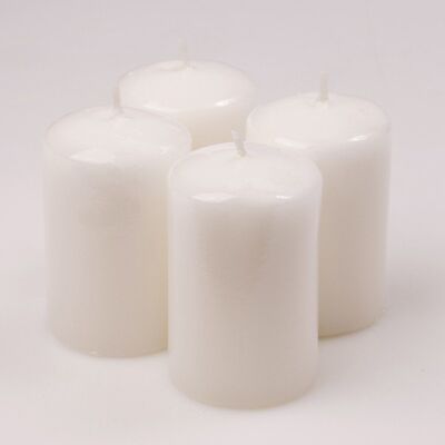 Advent candle set 10 x 6cm - Lacquer white