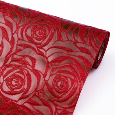 Rosy 3D no tejido 50cm x 4,5m - Borgoña