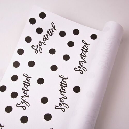 White kraft paper 59 x 42 cm - Black dot pattern (20pcs.)