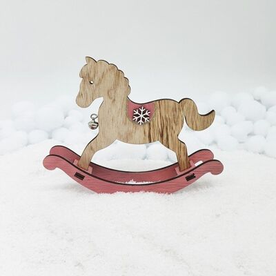 Décoration cheval à bascule 21cm x 8,5cm - Talppal rose
