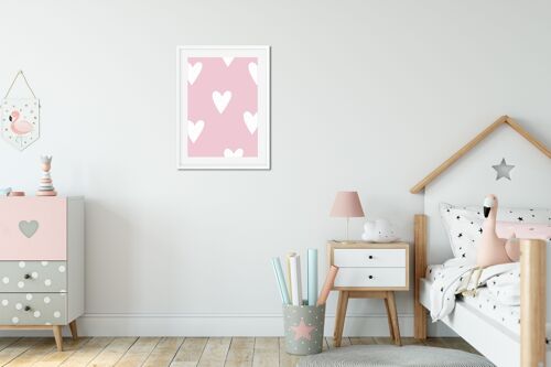 Poster | Pink | Hearts |A3