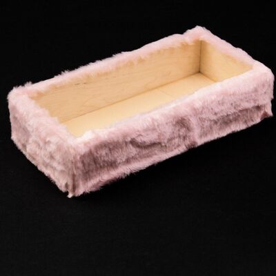 Base della scatola di legno di pelliccia 29 x 13 x 6,5 cm - Rosa cipria