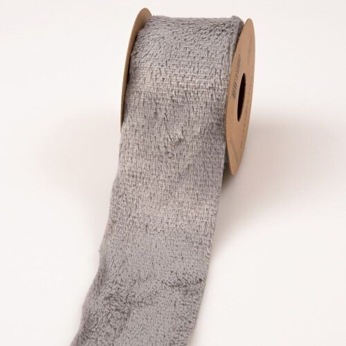 Fur ribbon (faux fur ribbon) 63mm x 2.7m - Gray