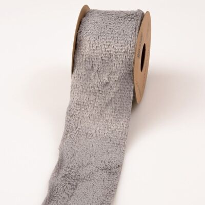 Fur ribbon (faux fur ribbon) 63mm x 2.7m - Gray