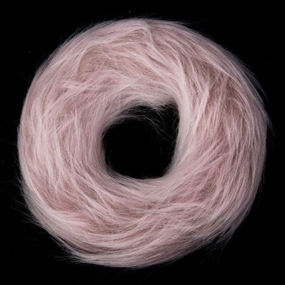 Base de corona de pelo 20cm - Pelo largo rosa claro