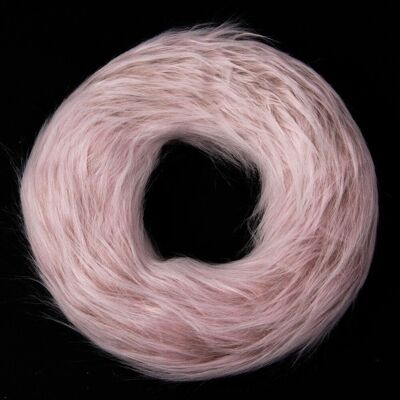 Base ghirlanda di pelliccia 25 cm - Rosa chiaro a pelo lungo