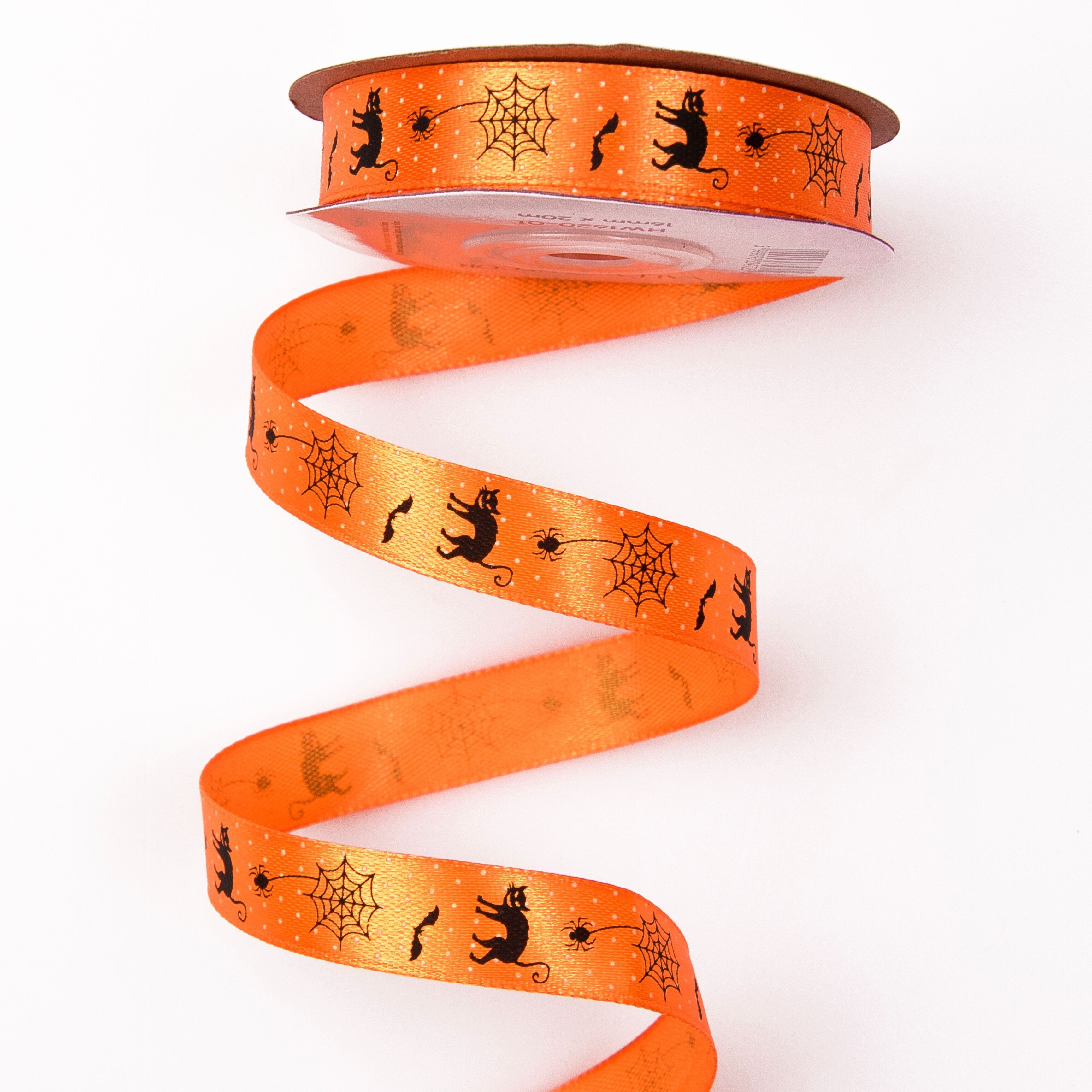 Halloween gemustertes Satinband 16mm x 20m
