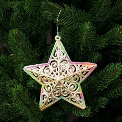 Adorno para árbol de Navidad estrella 3D 12,5cm