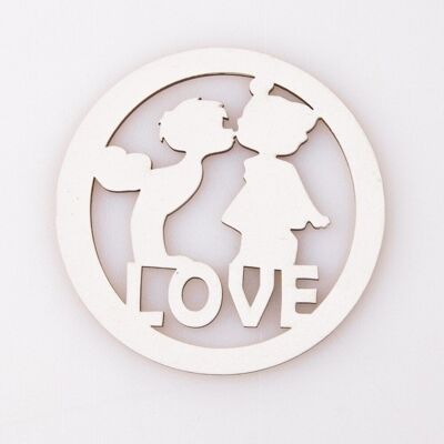 5pcs. laser cut "Love" ring 5cm - White