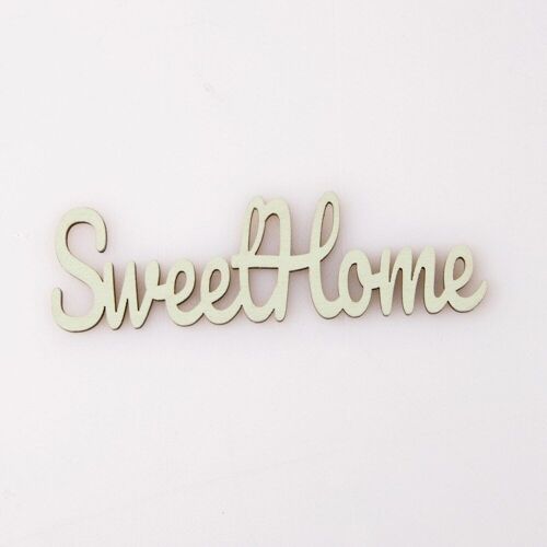 5pcs. "Sweet Home" wooden inscription 10 x 3cm - Green