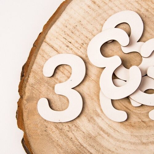 5 pcs. painted wooden decor number 6cm - 3