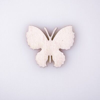 10pcs. painted wooden butterfly 4 x 3.5cm - Champagne