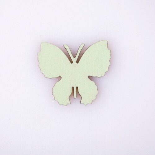 10pcs. painted wooden butterfly 4 x 3.5cm - Green