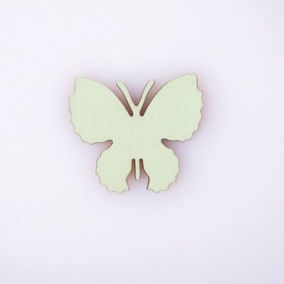 10 pezzi. farfalla in legno dipinto 4 x 3,5 cm - Verde