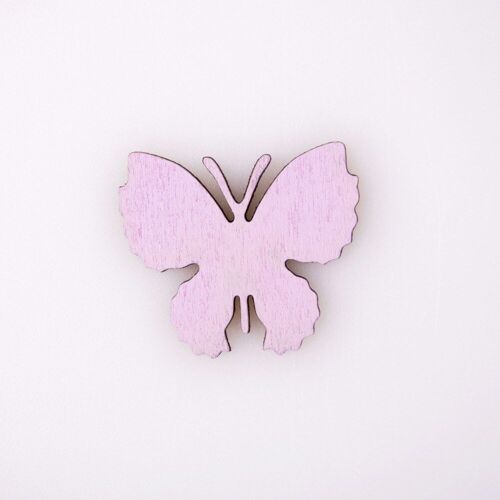 10pcs. painted wooden butterfly 4 x 3.5cm - Purple