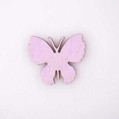 10 pièces. papillon en bois peint 4 x 3,5 cm - Violet