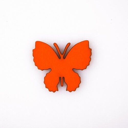 10pcs. painted wooden butterfly 4 x 3.5cm - Orange