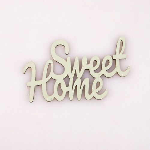 3pcs. "Sweet Home" wooden inscription 10 x 6cm - Green