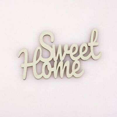 3 pezzi Scritta in legno "Sweet Home" 10 x 6 cm - Verde